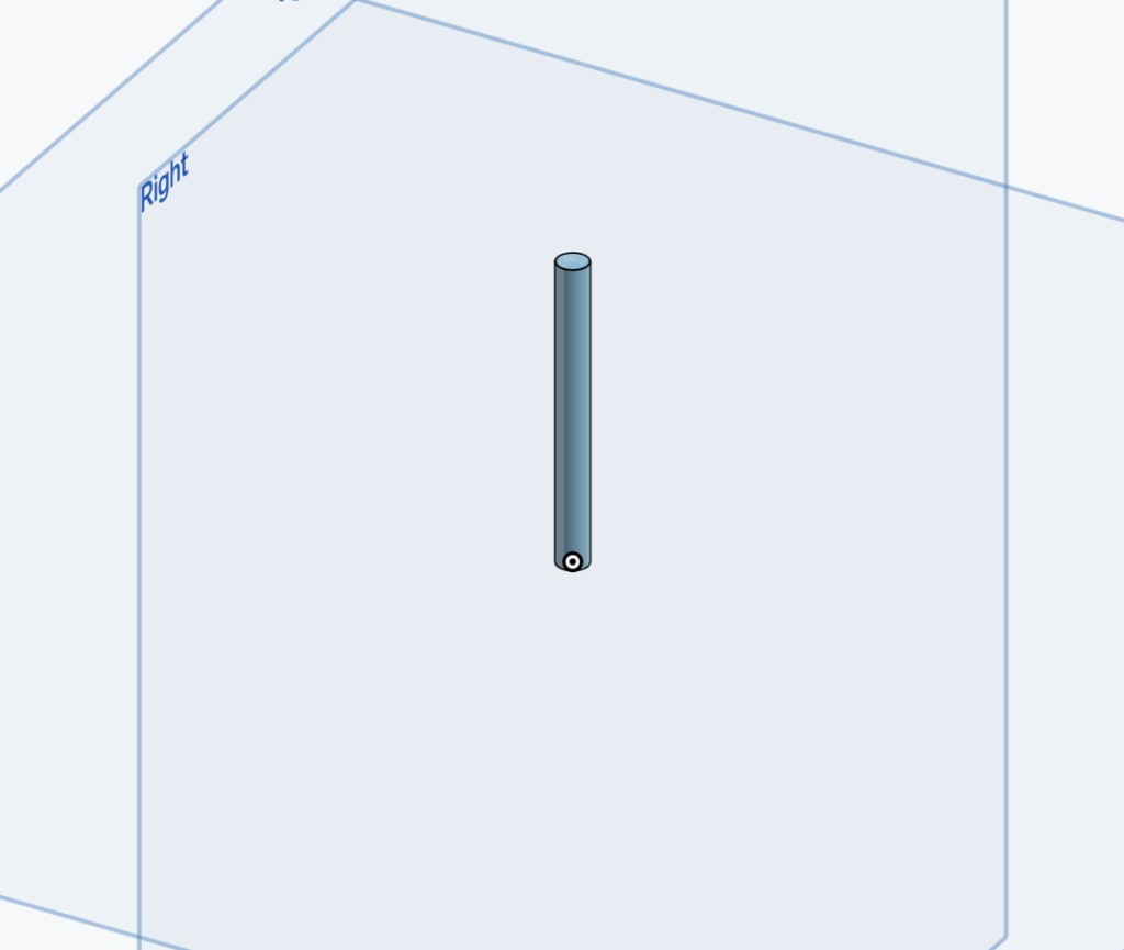 CAD model of a hinge rod