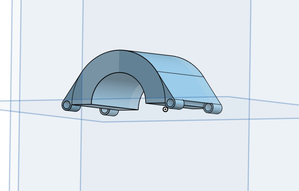CAD model of the top clamp with hinge eyelets