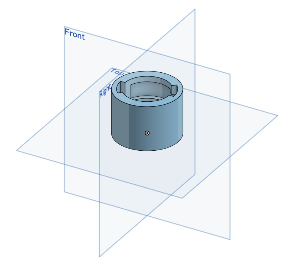 CAD model of the twist-and-lock prosthetic interface