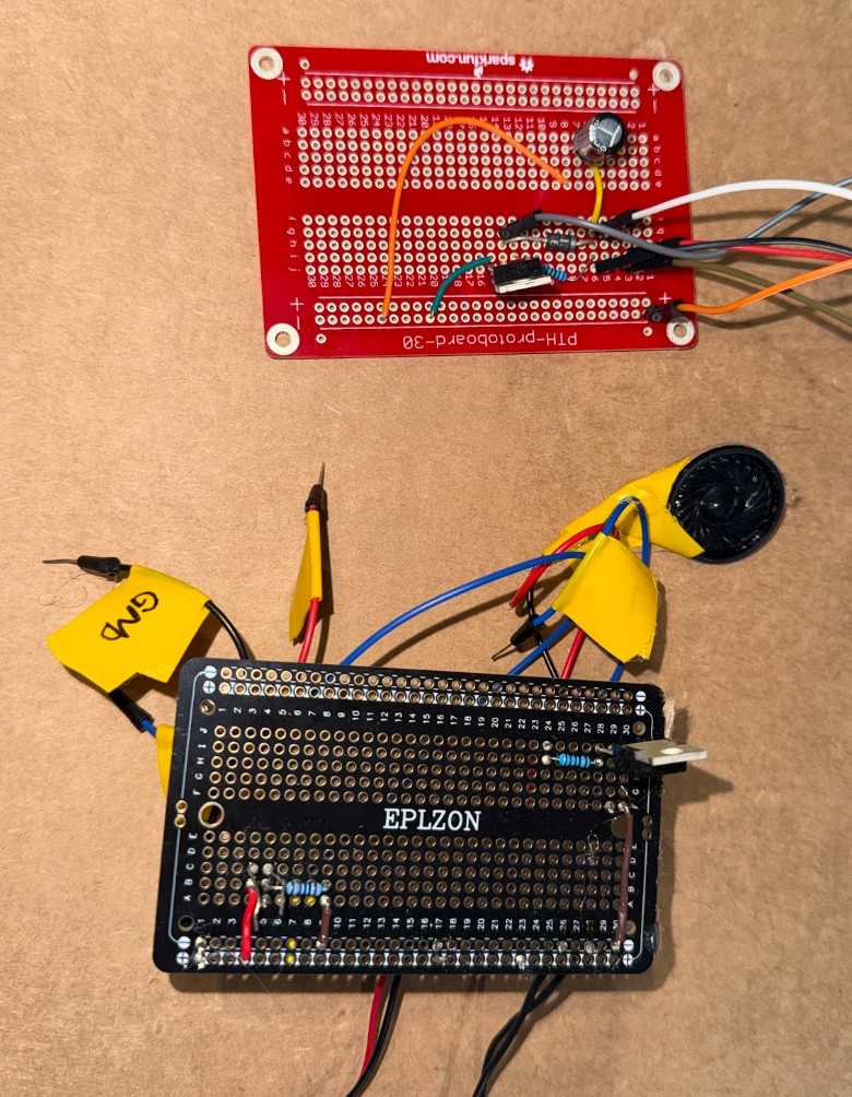 Soldered prototype circuit boards for the Animal Kingdom electronics